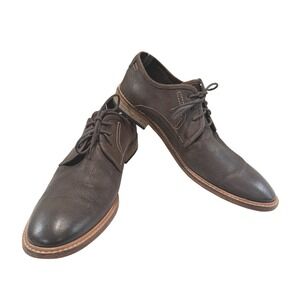 Kenneth Cole Reaction Oxfords Mens 8.5 Brown Leather Prove-N Dress Shoes Lace Up